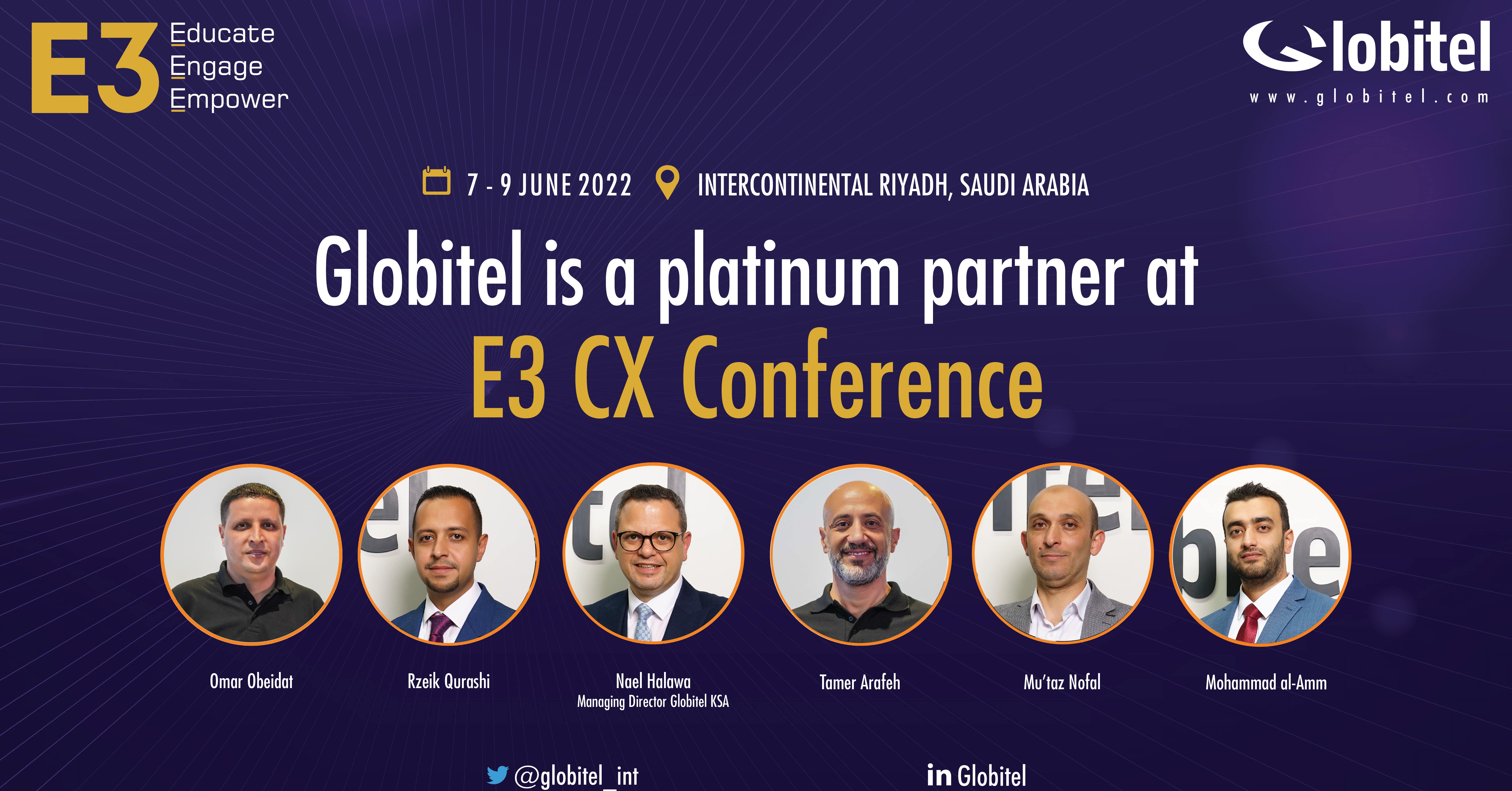 Globitel is a platinum partner at E3 CX Conference 2022 in Riyadh on